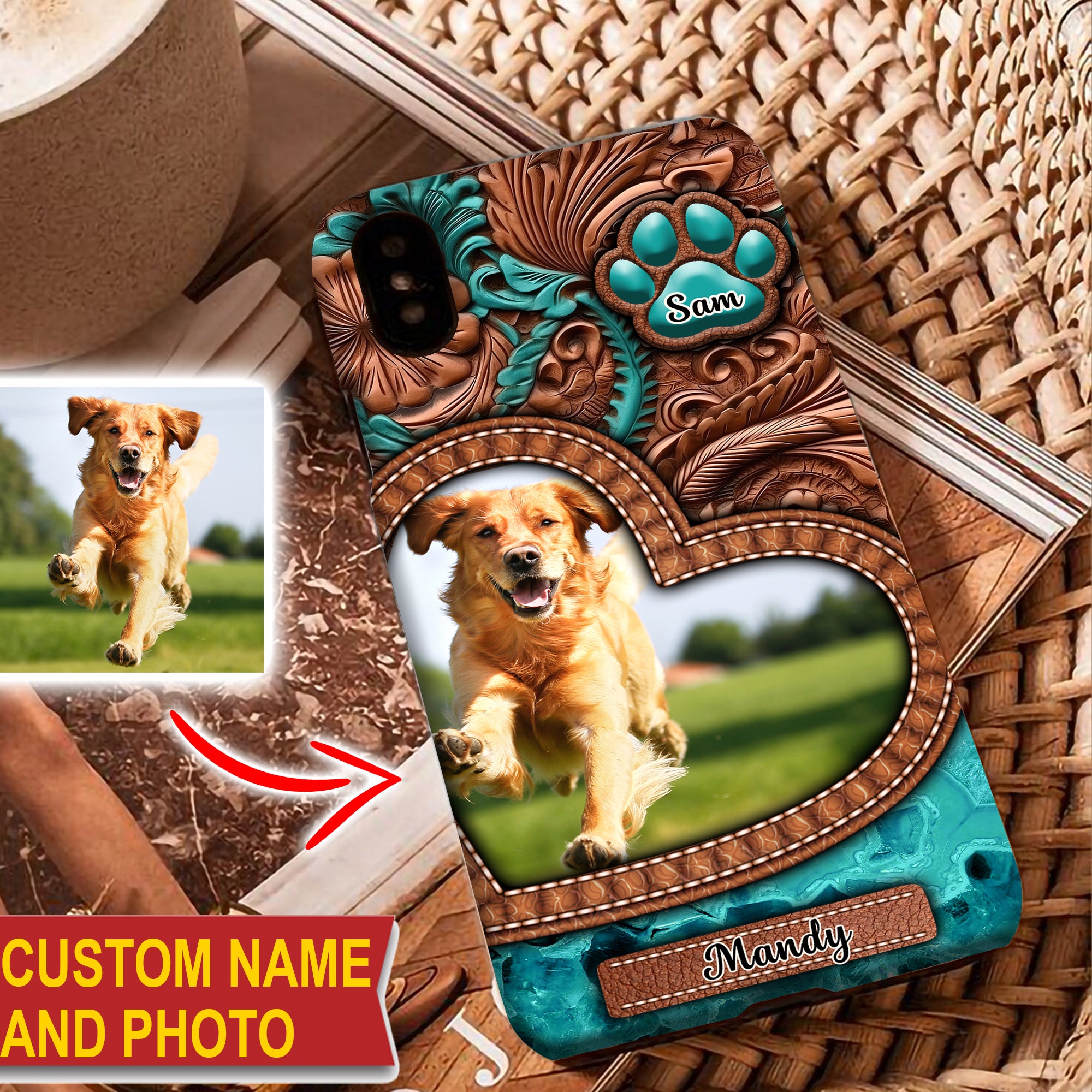 Custom Pet Photo And Names - Personalized Phone Case, Gift For Pet Lover