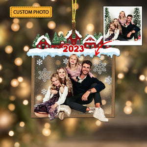 Christmas House Family - Custom Photo Christmas Gift - Personalized Acrylic Ornament