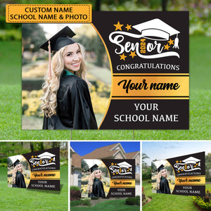 Congratulation Senior 2024, Custom Photo And Texts, Personalized Lawn Sign, Yard Sign, Gift For Graduation