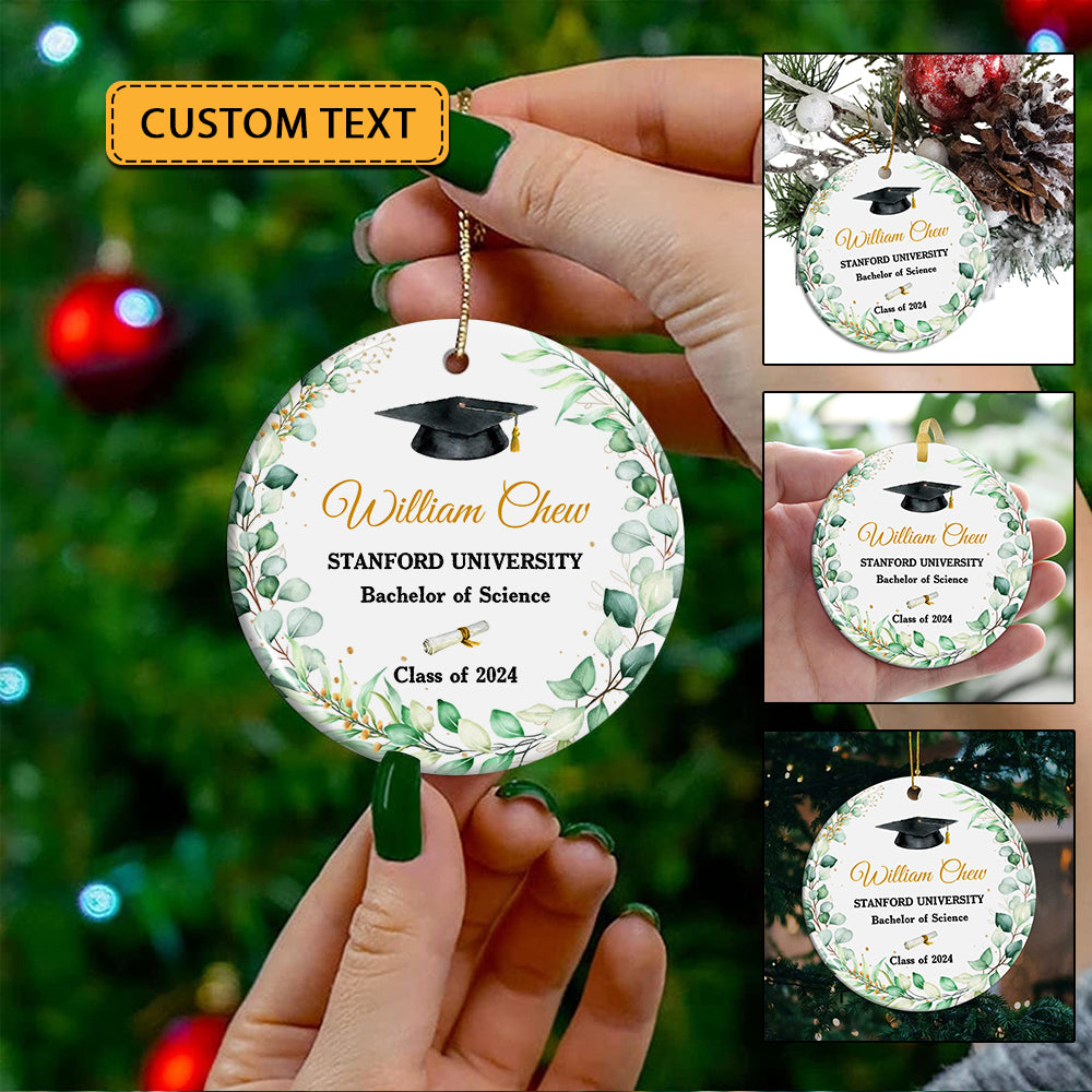 Graduation Gift, Congrats Class Of Graduation - Custom Texts Graduation - Personalized Ceramic Ornament