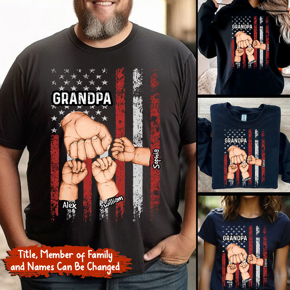 Grandpa Is Like Dad Without Rules - Custom Title And Name - Personalized T-Shirt -Father's Day, Birthday Gift For Grandpa