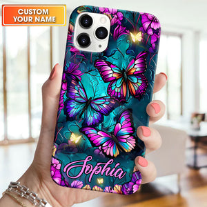 Butterfly - Custom Text - Personalized Phone Case, Gift For Family, Gift For Friend, Gift For Her