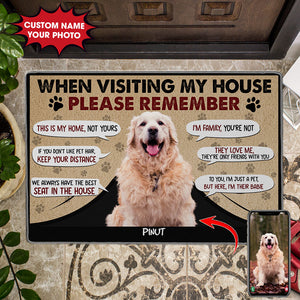 Personalized Pet Doormat, When Visiting My House Please Remember,  Puppy and Kitty DoorMats