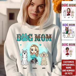 Dog Mom Shirt - Custom Appearance Pets And Names - Personalized Sweatshirt - Gift For Pet Lover