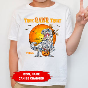 Trick Rawr Treat - Custom Character & Name - Personalized T-Shirt - Halloween Family Gift