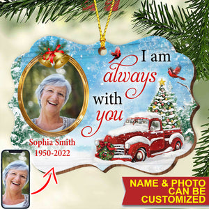 I Always With You - Custom Photo And Name - Personalized Custom Shaped Wooden Ornament, Christmas Gift, Memorial Gift