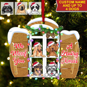 We Woof You A Hairy Xmas- Custom Pet, Personalized Acrylic Ornament - Gift For Christmas, Gift For Pet Lover