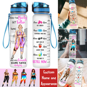 May The Booty Get Fatter And My Stomach Become Flatter Amen, Custom Appearance And Name, Personalized Tracker Bottle