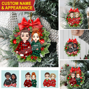 Christmas Couple Gift - Custom Photo And Names, Personalized Acrylic Ornament - Gift For Christmas, Family Gift