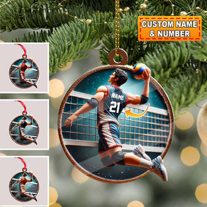 Custom Name and Number Handball Ornament, Christmas Gift for Handball Lover