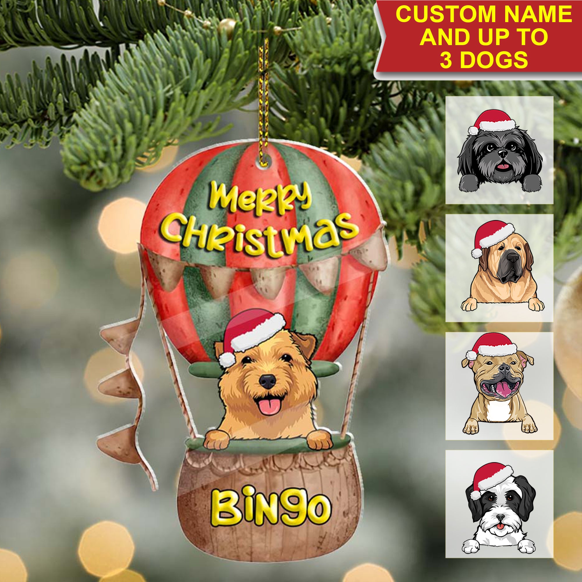 Merry Christmas Pet - Custom Photo And Name, Personalized Acrylic Ornament - Gift For Christmas, Gift For Pet Lover