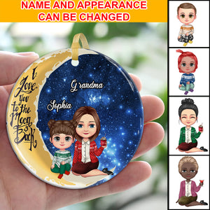 Personalized Ceramic Ornament - Personalized Christmas Keepsake - Kid & Grandma's Love Eternalized, Family Gift