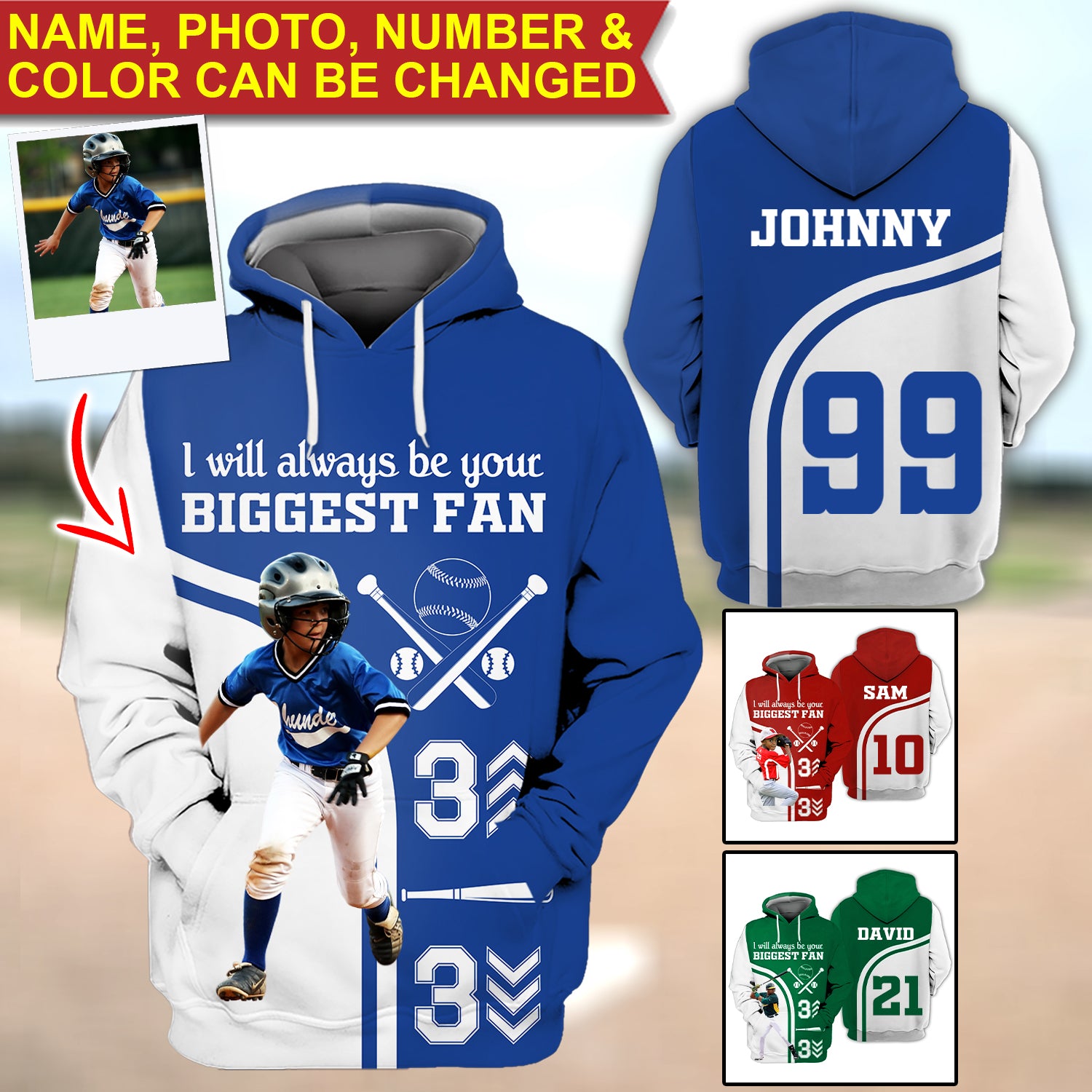 I Will Always Be Your Biggest Fan - Personalized Baseball 3D Sport Shirt, Gift For Baseball Lover, Family Gift