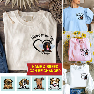 Forever In My Heart - Custom Dog And Name - Personalized Sweatshirt - Gift For Pet Lover