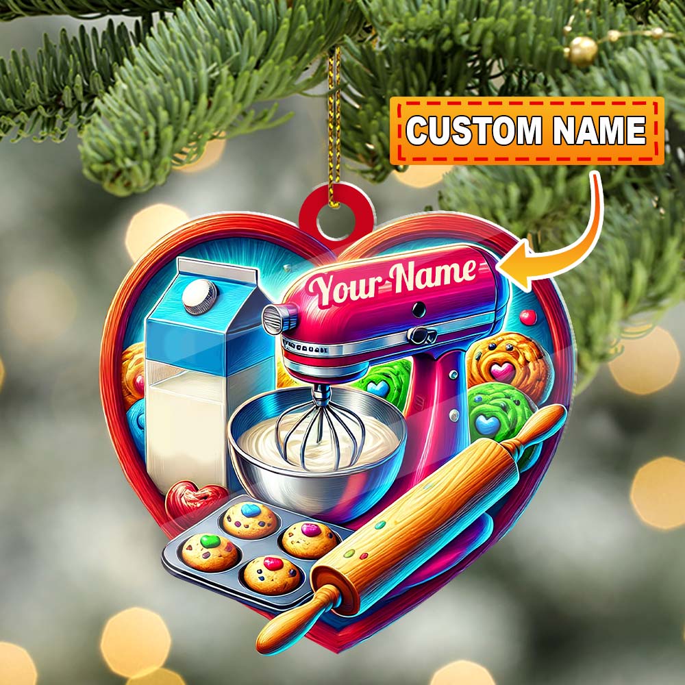 Custom Name Ornament, Baker Heart