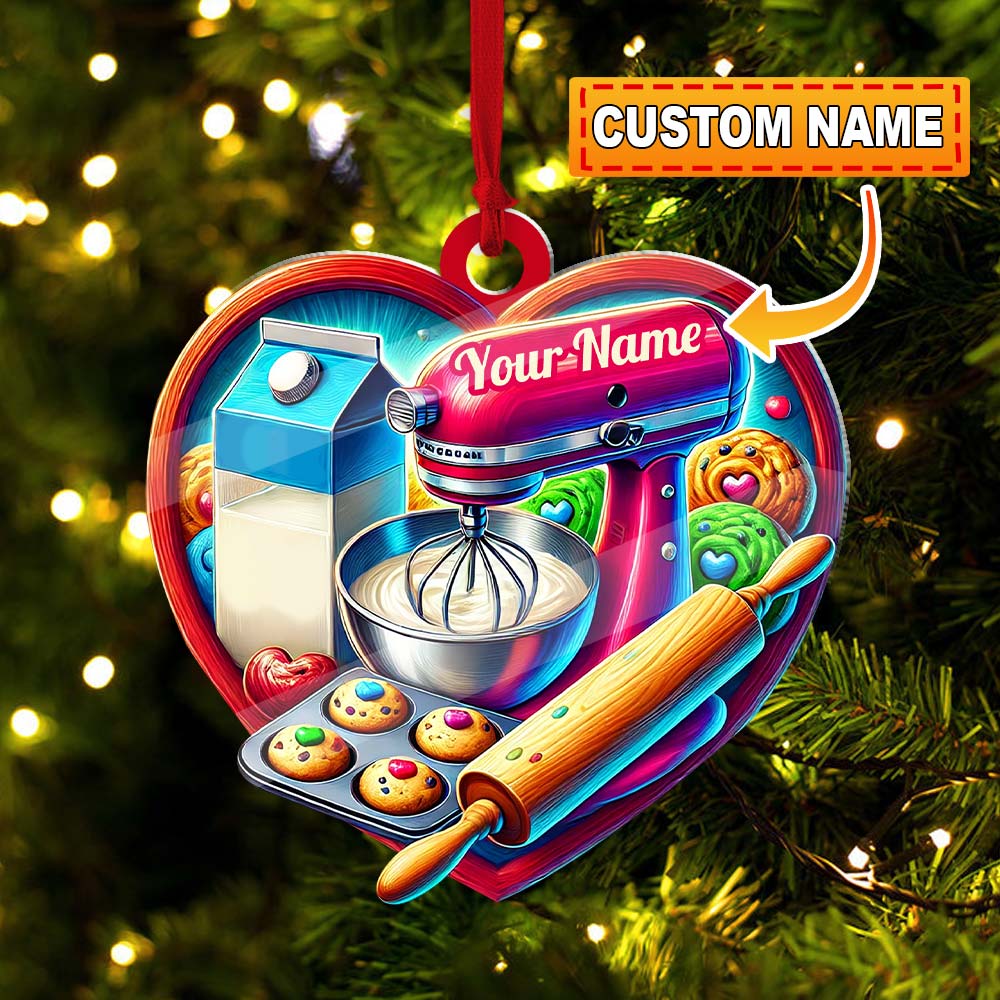 Custom Name Ornament, Baker Heart