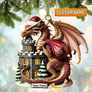 Custom Ornament, Dragon Castle Ornament, Christmas Decor