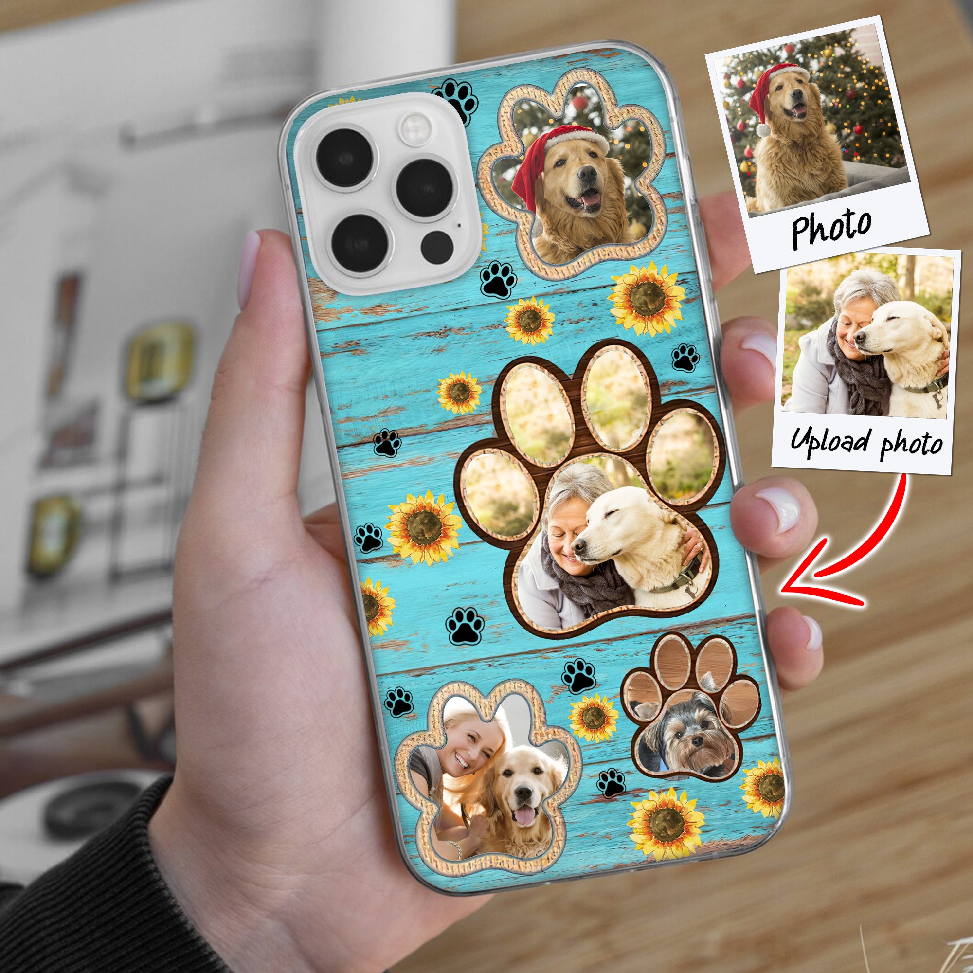 Custom Dog Photo - Dog Paw - Personalized Phone Case, Gift For Pet Lovers