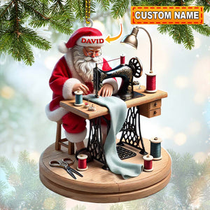 Tailor Santa Christmas Ornament, Personalized Ornament