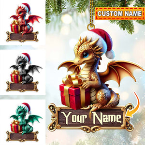 Custom Little Dragon Ornament, Personalized Ornament