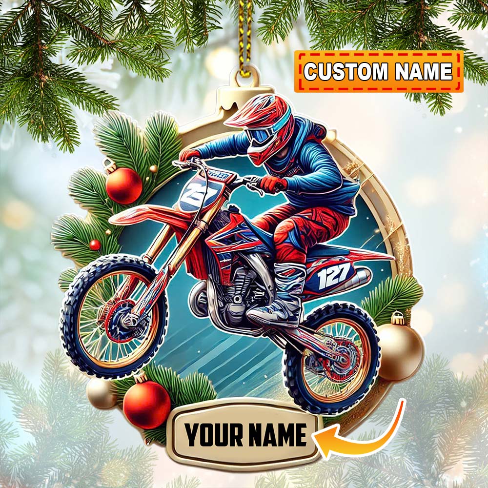 Custom Ornament, Motocross Ornament, Christmas Decor