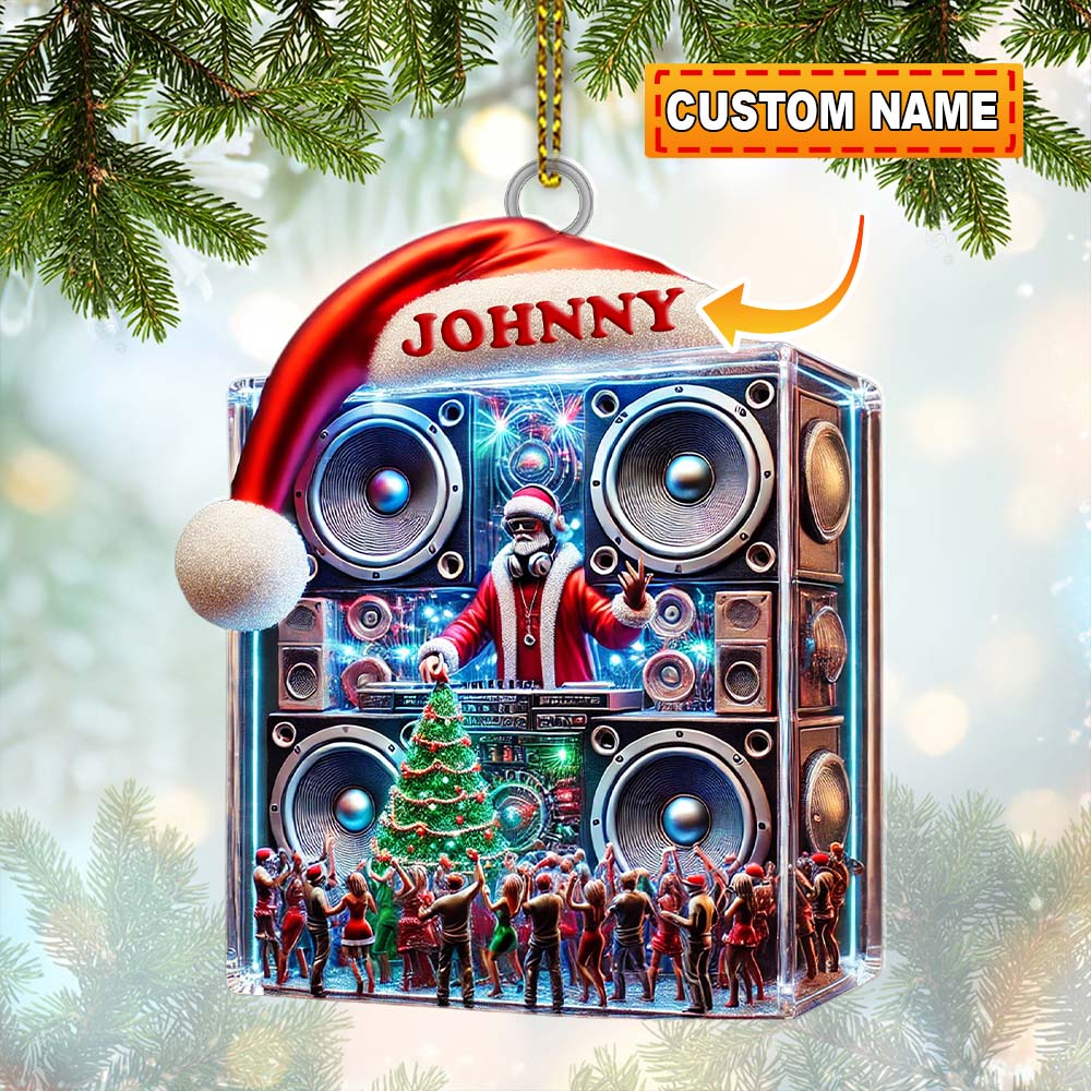 Swag DJ Santa Christmas Ornament, Personalized Ornament