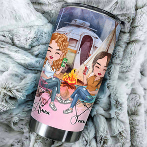 To My Bestie I Love You, Thank You To Standing By My Side, Personalized Camping Besties Tumbler, Gift For Best Friend