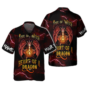 Dragon -  Soul Of A Witch Heart Of A Dragon - Custom Name - Personalized 3D Shirt, Halloween Gift