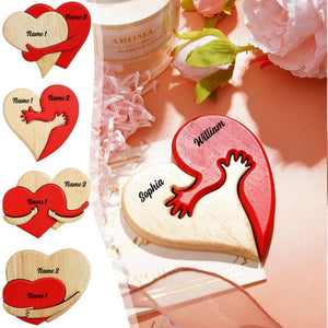 A Hug From My Heart For You, Couple Gift, Personalized Couple Puzzle Wooden