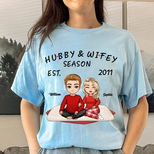 Hubby And Wifey Season - Custom Appearances And Names - Personalized T-Shirt - Family Gift