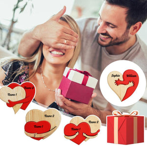 A Hug From My Heart For You, Couple Gift, Personalized Couple Puzzle Wooden