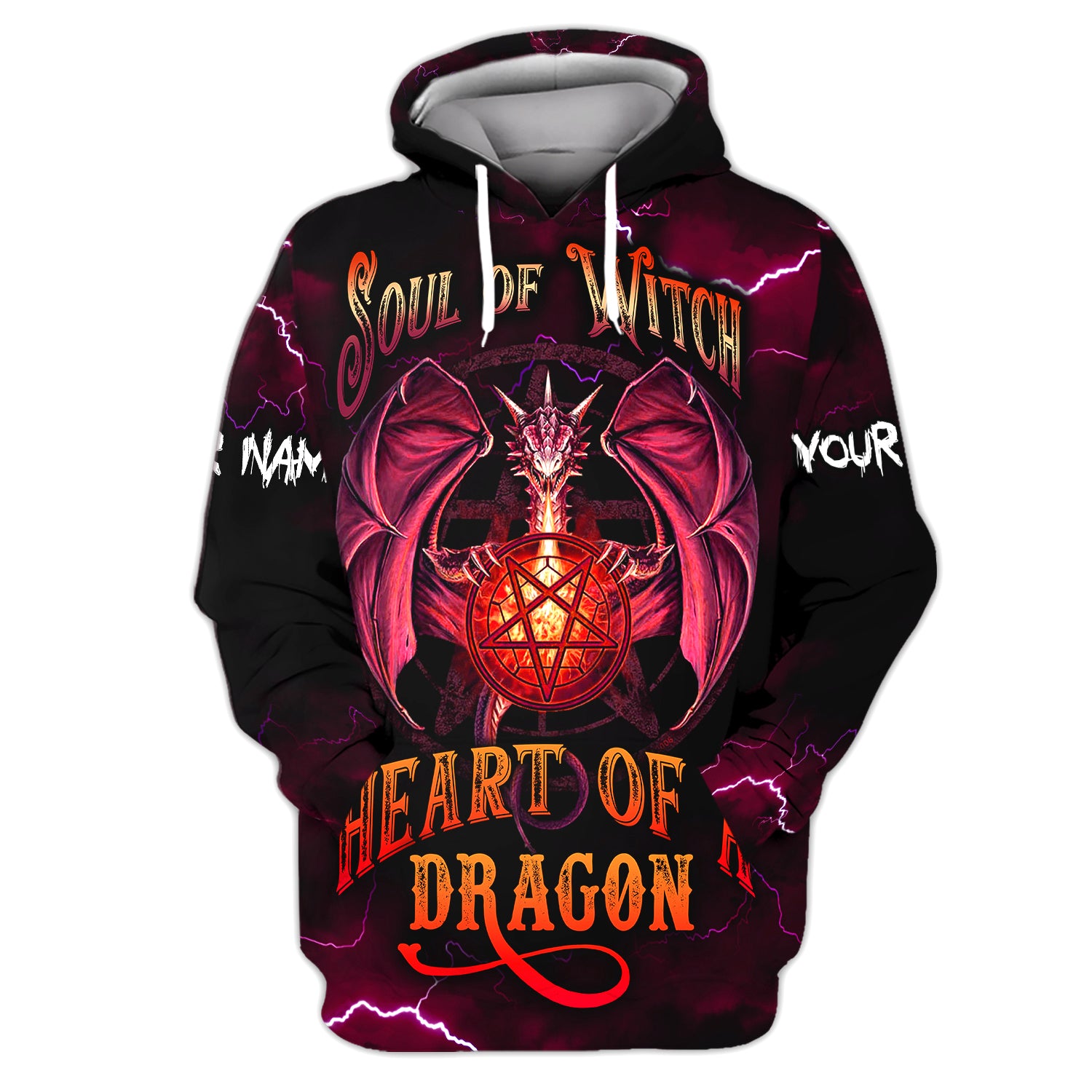 Dragon -  Soul Of A Witch Heart Of A Dragon - Custom Name - Personalized 3D Shirt, Halloween Gift