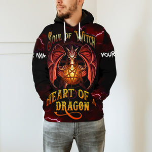 Dragon -  Soul Of A Witch Heart Of A Dragon - Custom Name - Personalized 3D Shirt, Halloween Gift