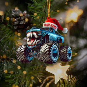 Monster Truck Home Decor Christmas Ornament, Personalized Ornament