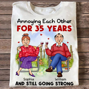 Anniversary Gift For Husband Wife Couple, Annoying Each Other Since - Custom Appearance And Text - Personalized T-Shirt - Gift For Couple, Family Gift