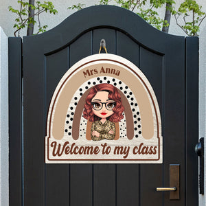 Welcome To My Class - Custom Appearance And Name - Personalized Wooden Door Sign - Back To School