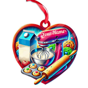 Custom Name Ornament, Baker Heart