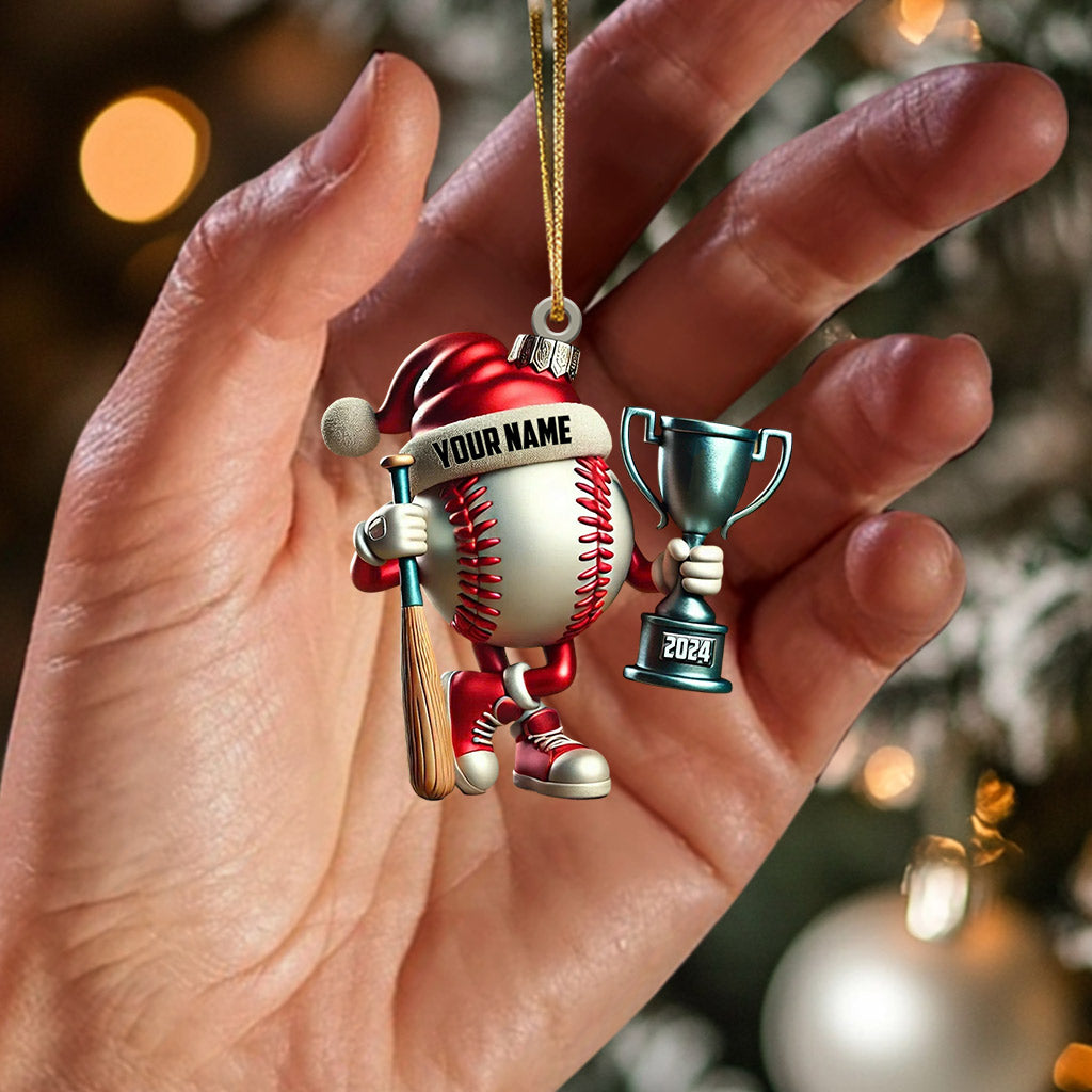 Baseball Champion Christmas Ornament, Personalized Ornament