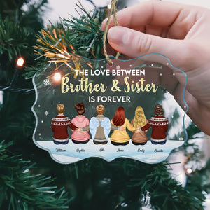 Brother and Sister Forever - Custom Appearances, Quote And Names Christmas Gift - Personalized Acrylic Ornament