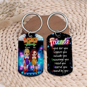 Personalized Besties Forever Metal Keychain, Gift For Best Friend