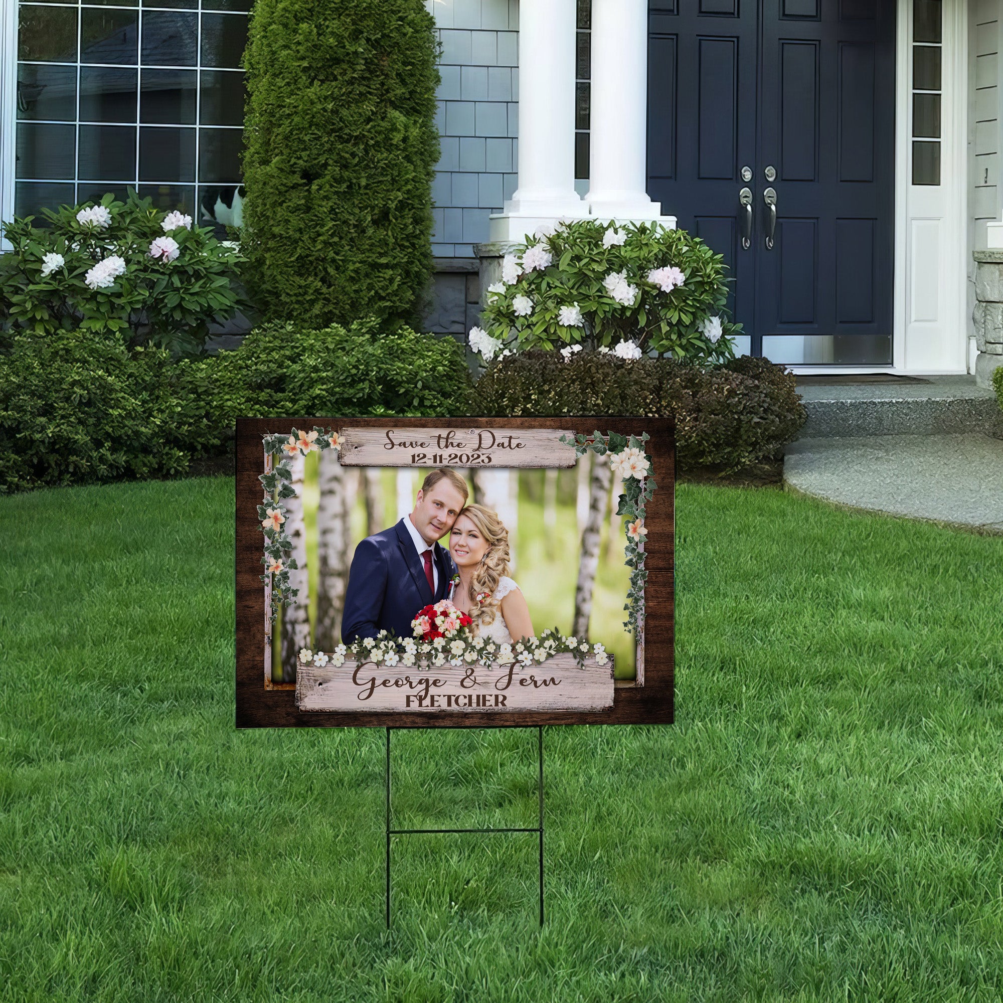 Personalized Save The Date Wedding Lawn Sign, Gift For Wedding Day