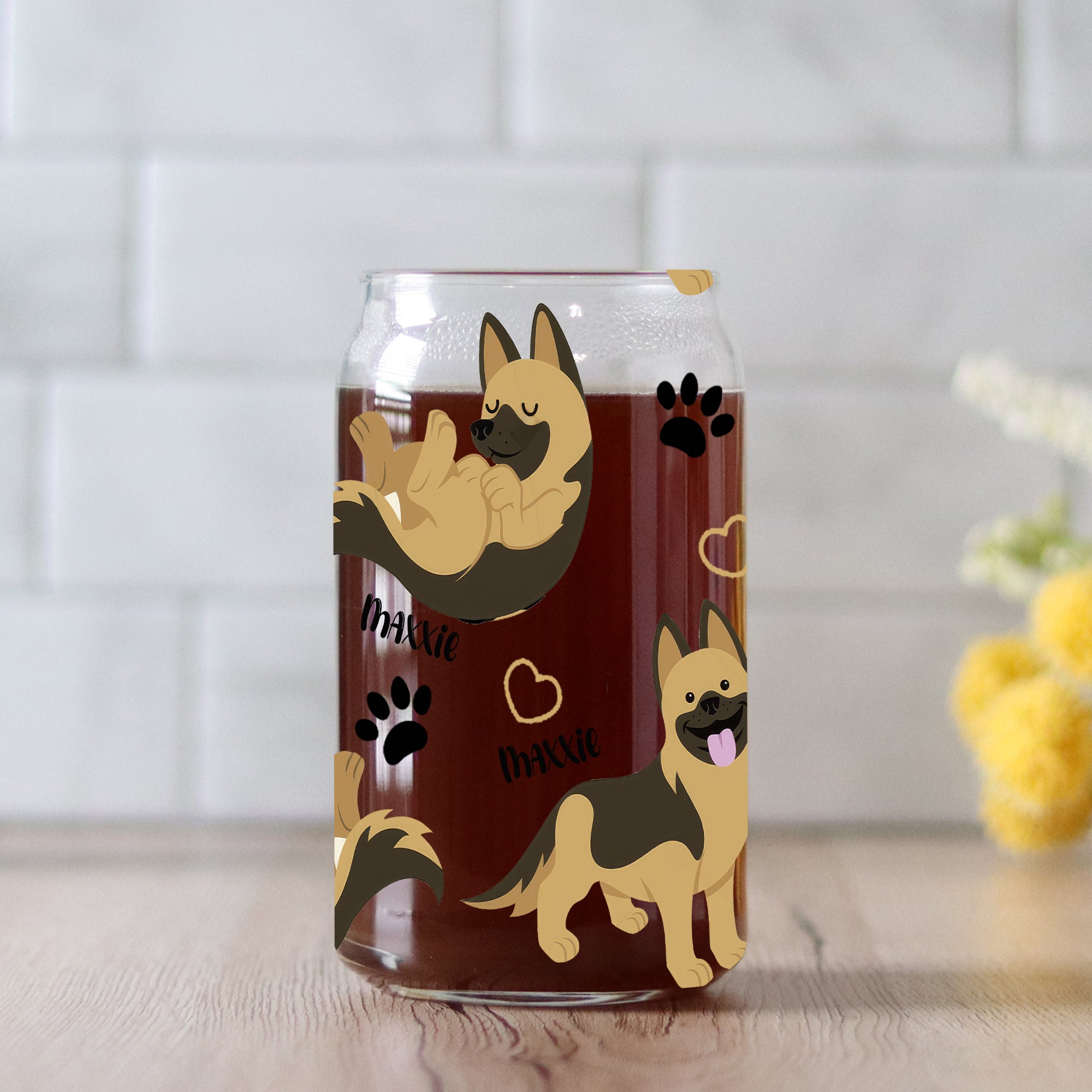Personalized Dog Breeds Glass Bottle, Frosted Bottle - Gift For Pets Lovers