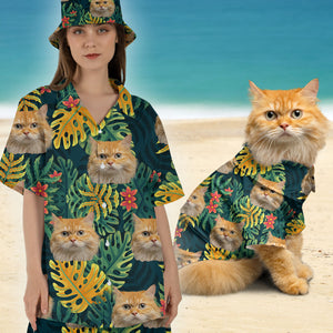 Personalized Cutie Kitty Hawaiian Shirt, Custom Pet Photo Gift