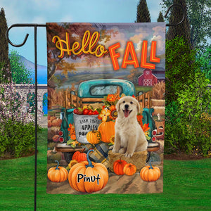 Personalized Welcome Garden Flag, Happy Fall Y'all Thankgivings with Custom Name