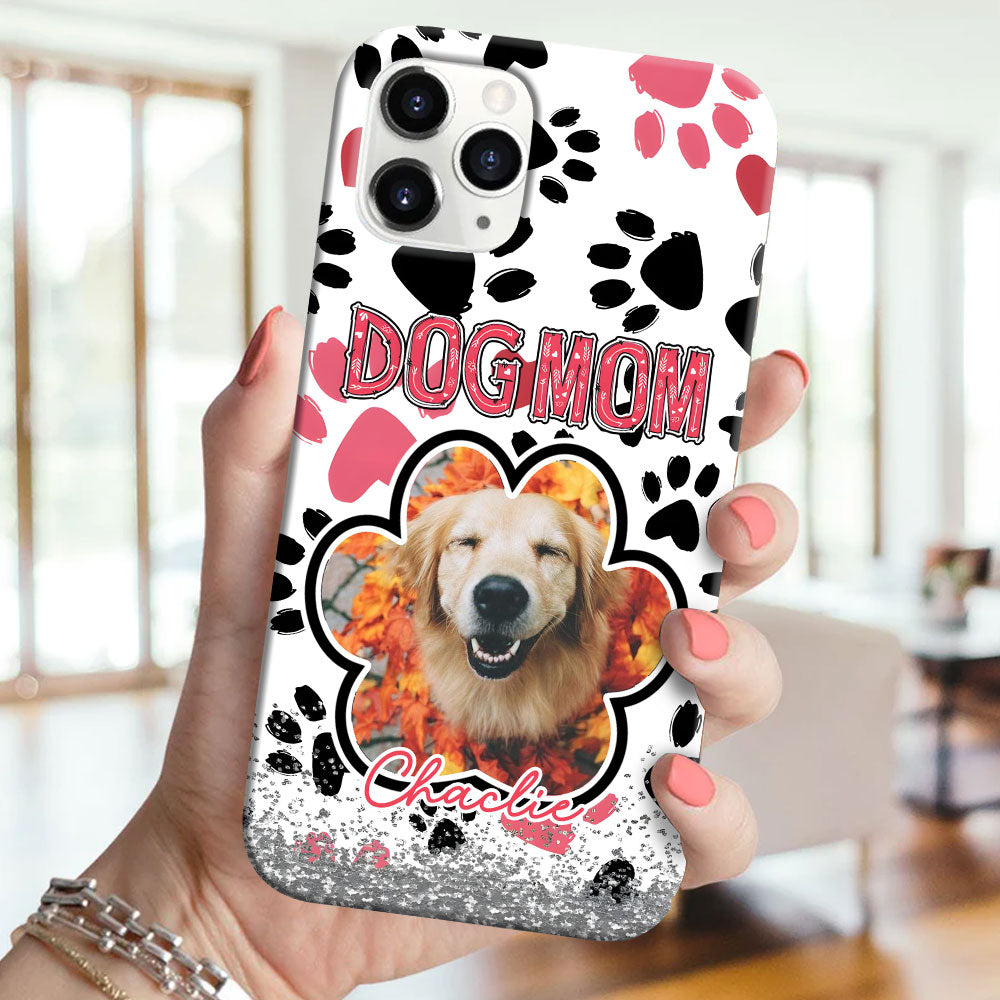 Dog Mom Custom Photo And Name Phone Case - Personalized Phone Case, Dog Lover Gift