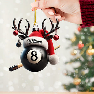 Billiard Ball Christmas Ornament, Personalized Ornament