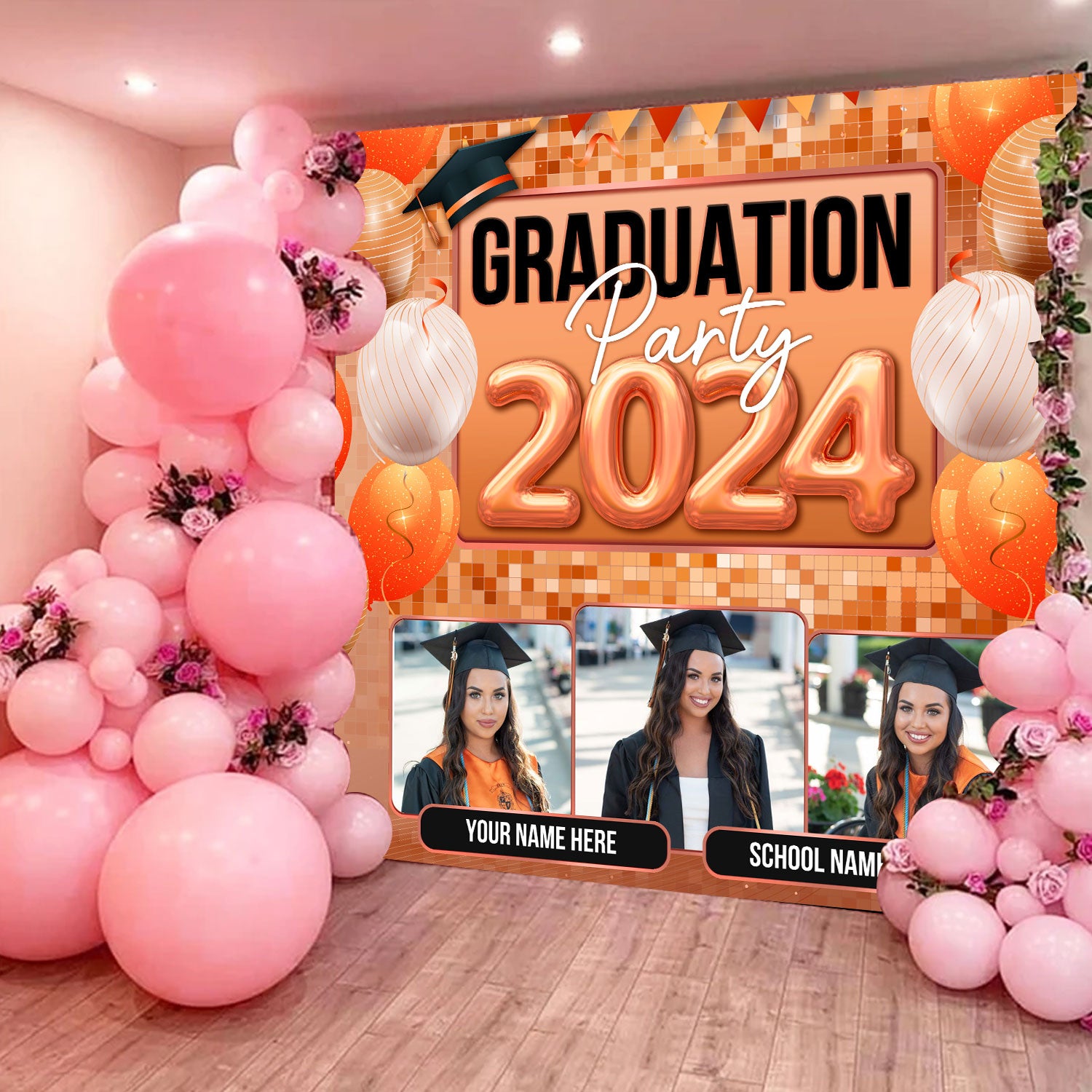 Graduation Party 2024 Custom Photo And Name Graduation Party Backdrop - Personalized Custom Graduation Backdrop