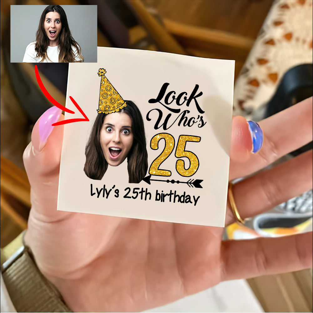 Custom Birthday Temporary Tattoo With Personalized Funny Photo And Name, Fake Tattoo, Birthday Gift