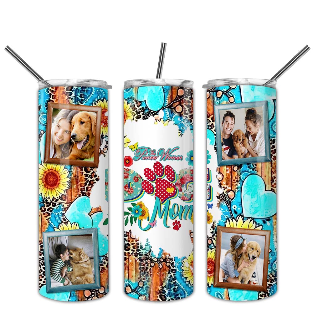 The Pioneer Woman - Paw Mom - Custom Photo - Personalized Skinny Tumbler - Gift For Pet Lovers