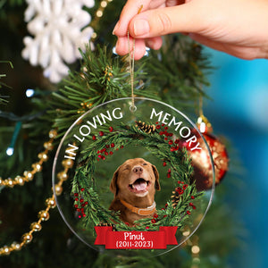 Custom Face Photo And Name, Personalized Acrylic Ornament - In Loving Memory - Pet Memorial Decoration